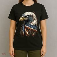 Patriotic Bald Eagle 4th Of JulyMen USA American Flag T-Shirt thumb 4