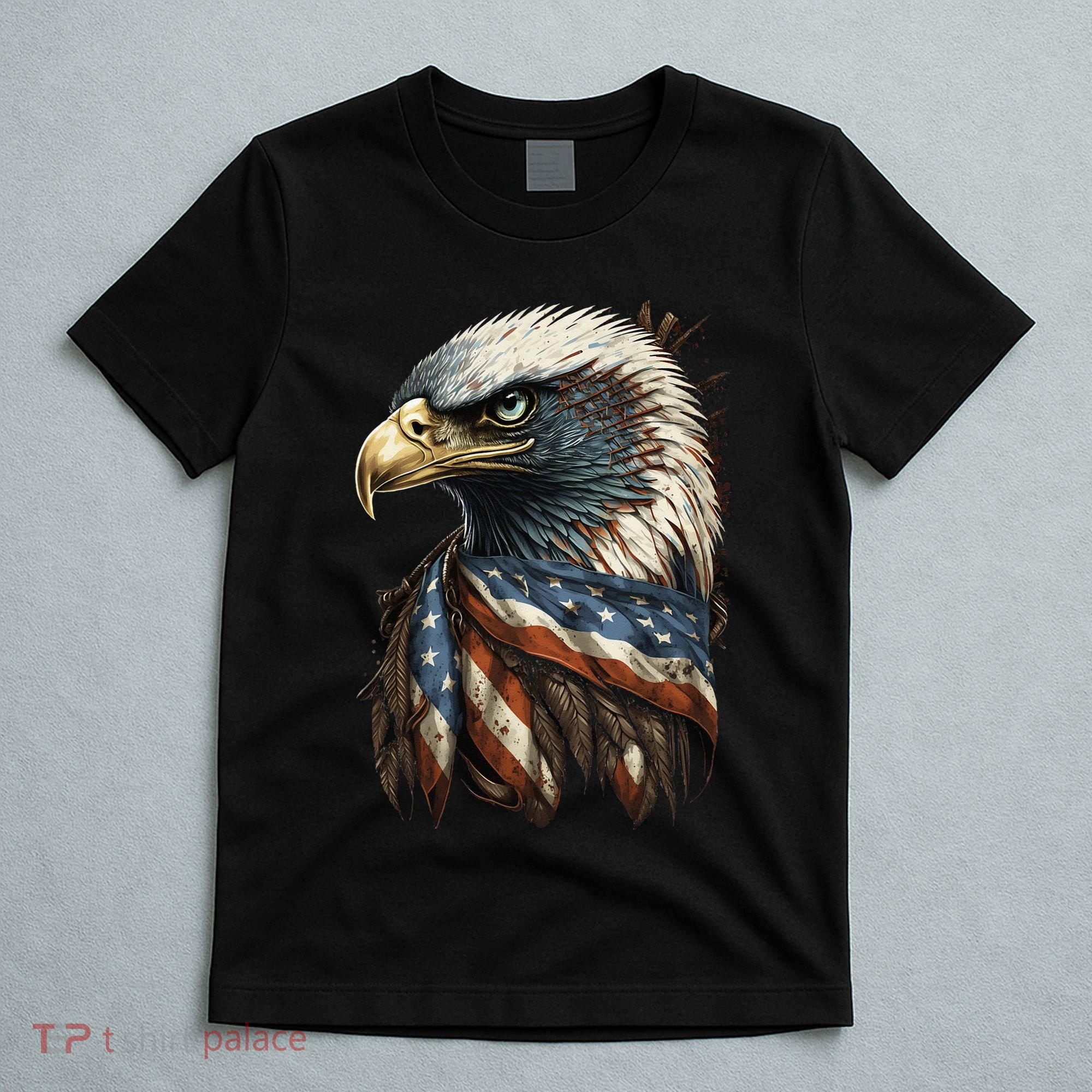 Patriotic Bald Eagle 4th Of JulyMen USA American Flag T-Shirt
