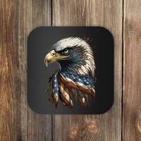 Patriotic Bald Eagle 4th Of JulyMen USA American Flag Coaster thumb 0