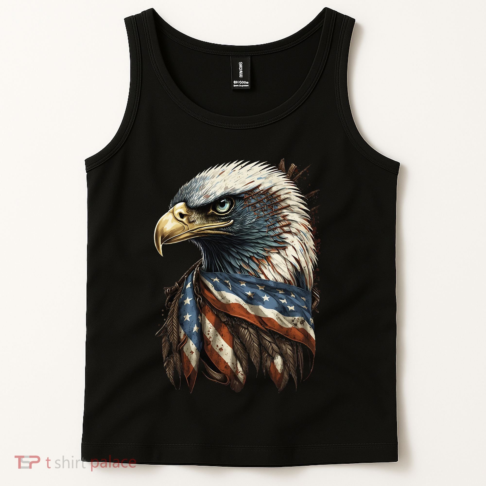 Patriotic Bald Eagle 4th Of JulyMen USA American Flag Tank Top