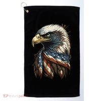 Patriotic Bald Eagle 4th Of JulyMen USA American Flag Golf Towel thumb 0