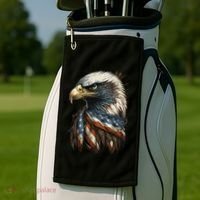 Patriotic Bald Eagle 4th Of JulyMen USA American Flag Golf Towel thumb 2