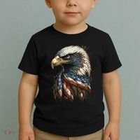 Patriotic Bald Eagle 4th Of JulyMen USA American Flag Toddler T-Shirt thumb 2
