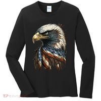 Patriotic Bald Eagle 4th Of JulyMen USA American Flag Women's Long Sleeve Shirt thumb 0
