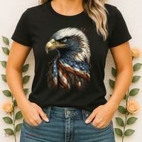Patriotic Bald Eagle 4th Of JulyMen USA American Flag Women's T-Shirt thumb 2