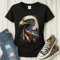 Patriotic Bald Eagle 4th Of JulyMen USA American Flag Women's T-Shirt thumb 3
