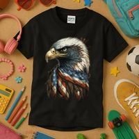 Patriotic Bald Eagle 4th Of JulyMen USA American Flag Kids T-Shirt thumb 3