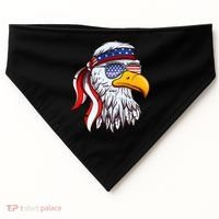 Patriotic Bald Eagle Mullet USA American Flag 4th Of July USA-Made Doggie Bandana thumb 0