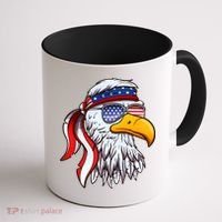 Patriotic Bald Eagle Mullet USA American Flag 4th Of July Coffee Mug thumb 1