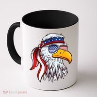Patriotic Bald Eagle Mullet USA American Flag 4th Of July Coffee Mug thumb 0
