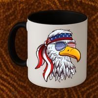 Patriotic Bald Eagle Mullet USA American Flag 4th Of July Coffee Mug thumb 2