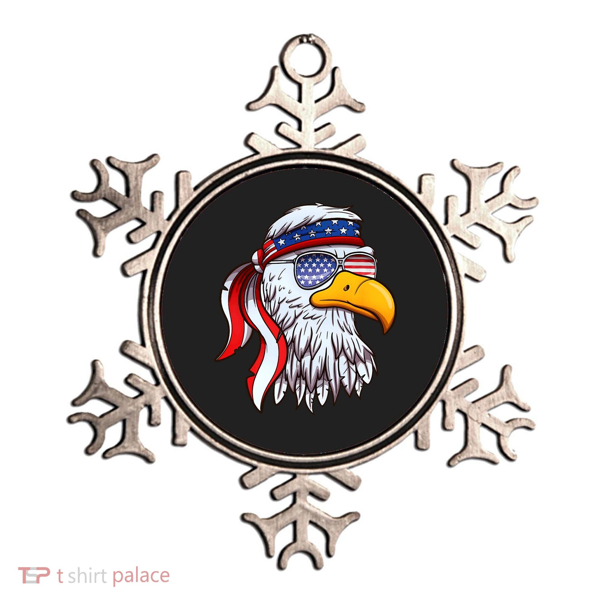 Patriotic Bald Eagle Mullet USA American Flag 4th Of July Ornament