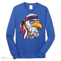 Patriotic Bald Eagle Mullet USA American Flag 4th Of July Long Sleeve Shirt thumb 0