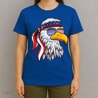 Patriotic Bald Eagle Mullet USA American Flag 4th Of July T-Shirt thumb 4