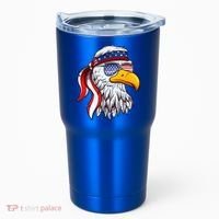 Patriotic Bald Eagle Mullet USA American Flag 4th Of July Tumbler thumb 0