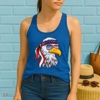 Patriotic Bald Eagle Mullet USA American Flag 4th Of July Women's Tank Top thumb 2