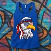Patriotic Bald Eagle Mullet USA American Flag 4th Of July Women's Tank Top thumb 3