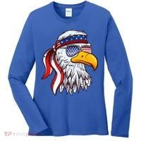 Patriotic Bald Eagle Mullet USA American Flag 4th Of July Women's Long Sleeve Shirt thumb 0