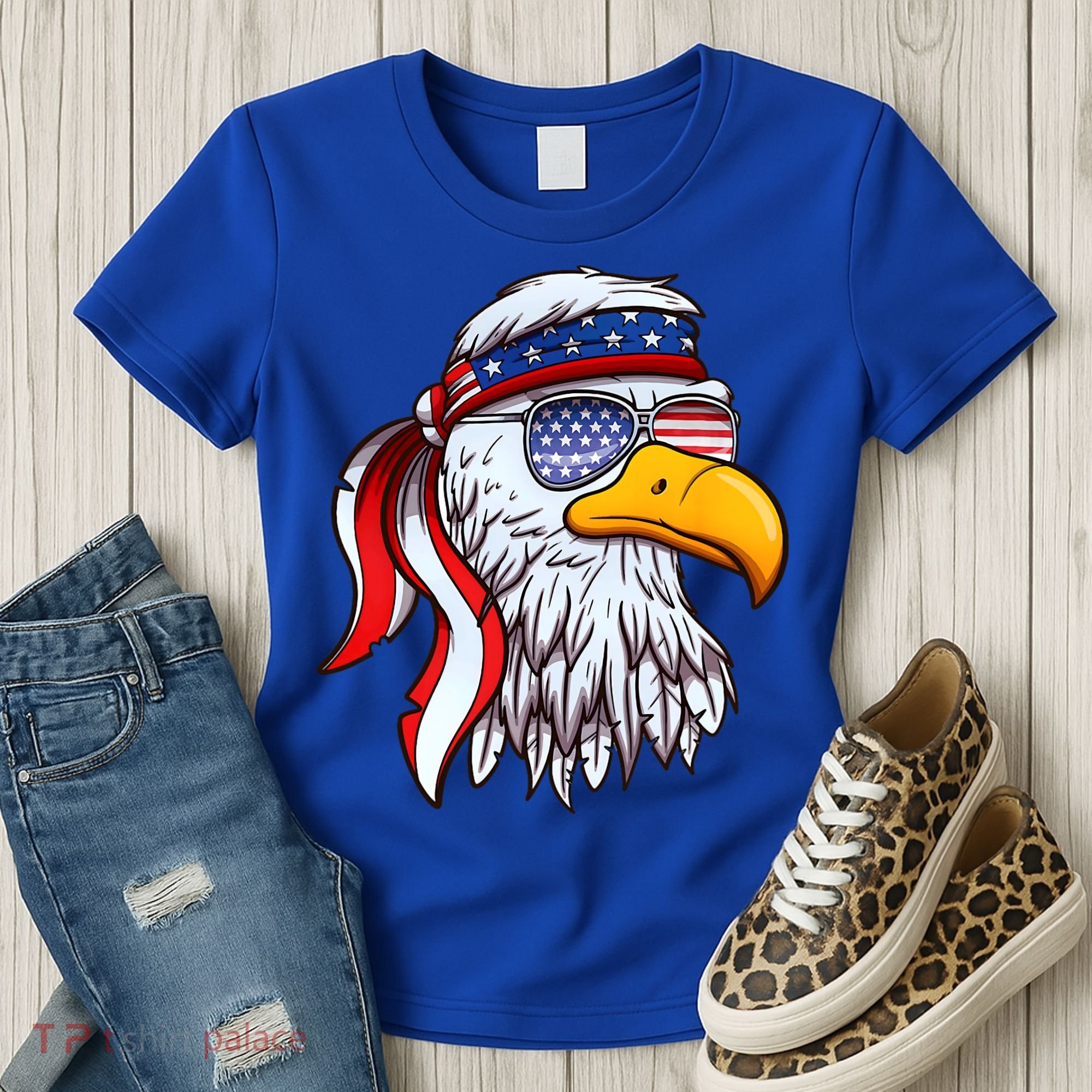 Patriotic Bald Eagle Mullet USA American Flag 4th Of July Women's T-Shirt