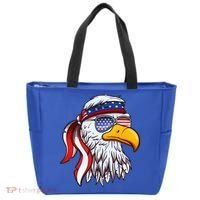Patriotic Bald Eagle Mullet USA American Flag 4th Of July Tote Bag thumb 0