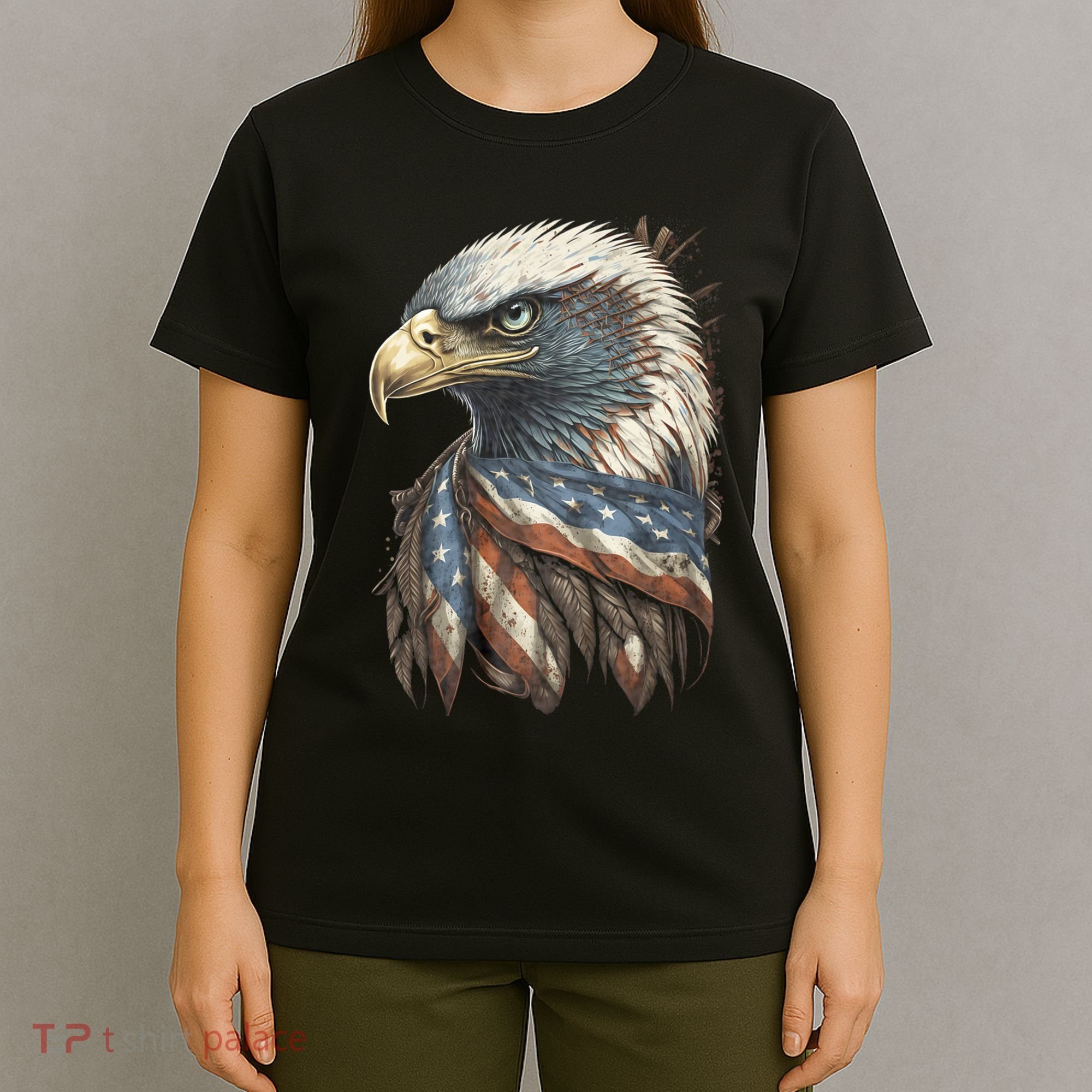 Patriotic Bald Eagle 4th Of July Usa American Flag T-Shirt