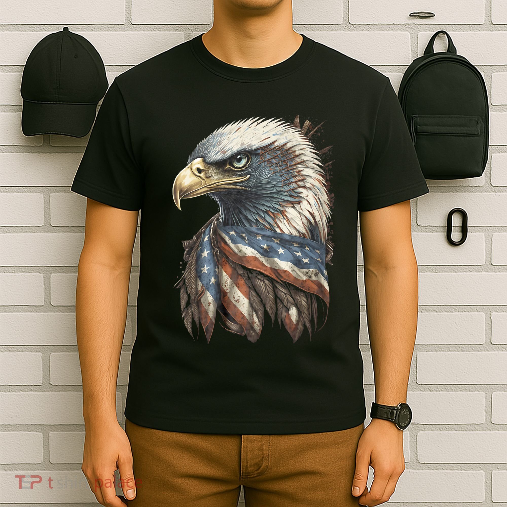 Patriotic Bald Eagle 4th Of July Usa American Flag T-Shirt