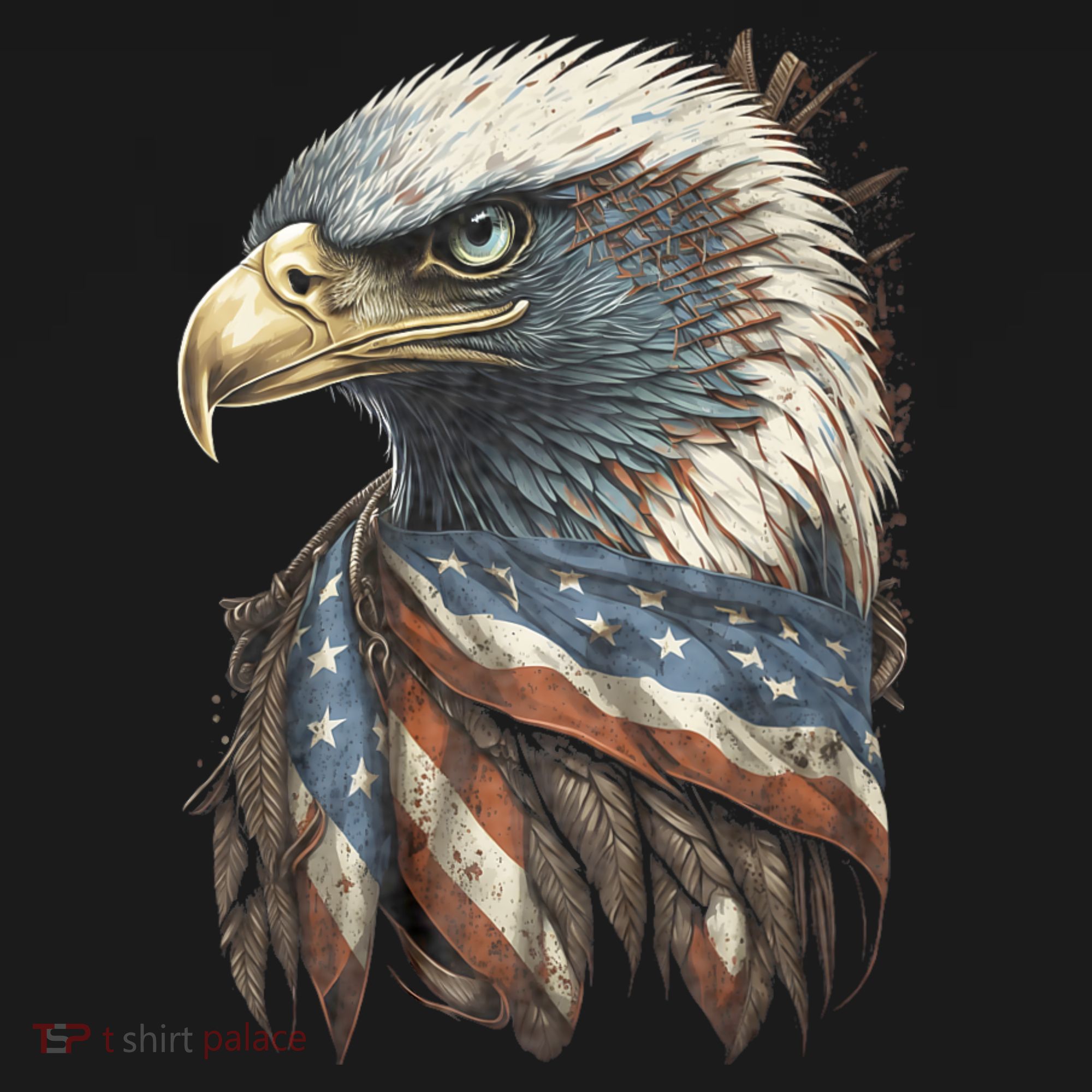 Patriotic Bald Eagle 4th Of July Usa American Flag Women's Hoodie