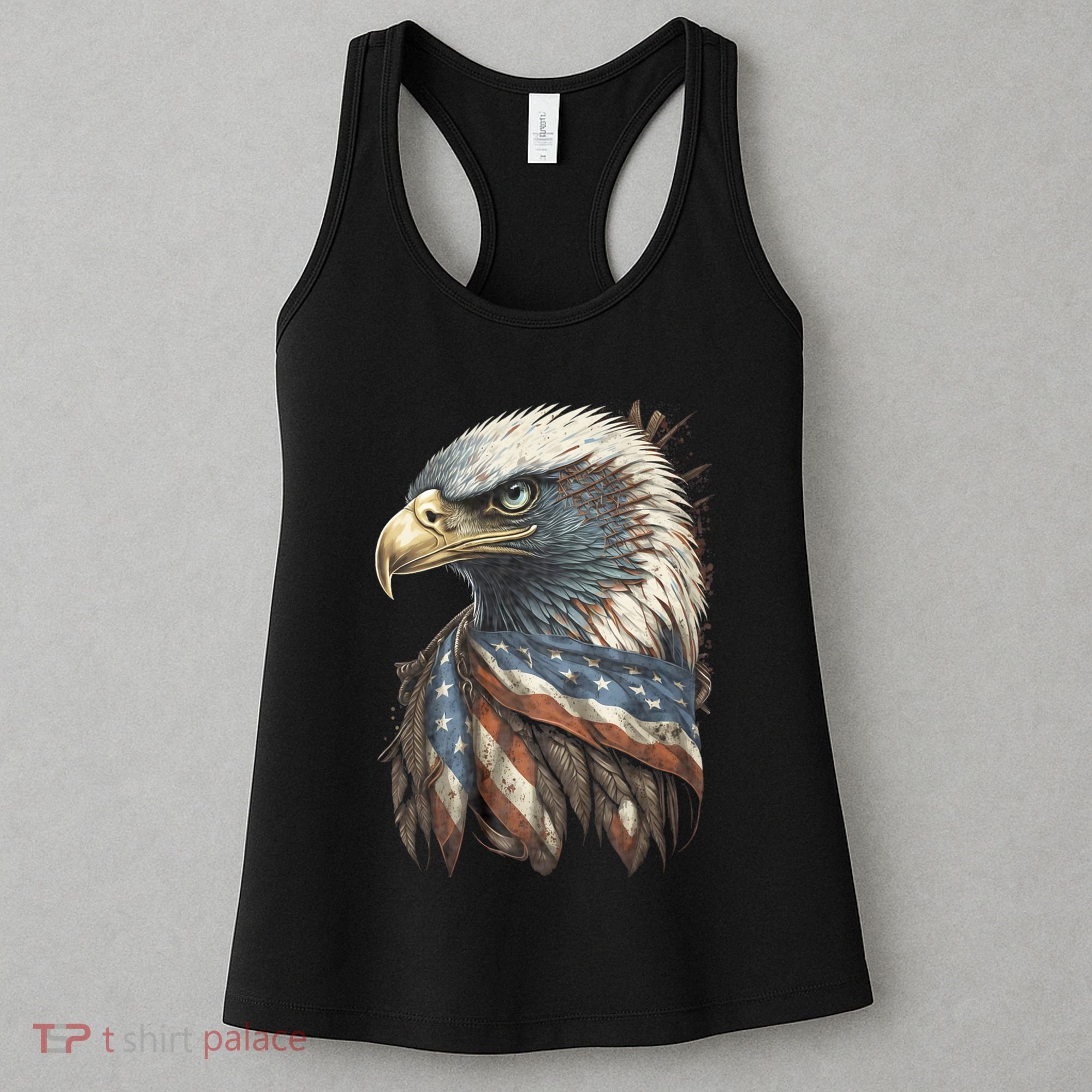 Patriotic Bald Eagle 4th Of July Usa American Flag Women's Tank Top