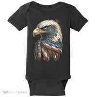 Patriotic Bald Eagle 4th Of July Usa American Flag Baby Bodysuit thumb 0