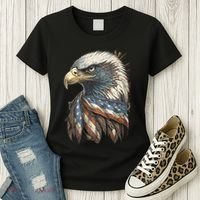 Patriotic Bald Eagle 4th Of July Usa American Flag Women's T-Shirt thumb 3
