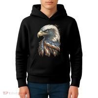 Patriotic Bald Eagle 4th Of July Usa American Flag Kids Hoodie thumb 4