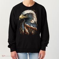 Patriotic Bald Eagle 4th Of July Men USA American Flag Women's Sweatshirt thumb 0