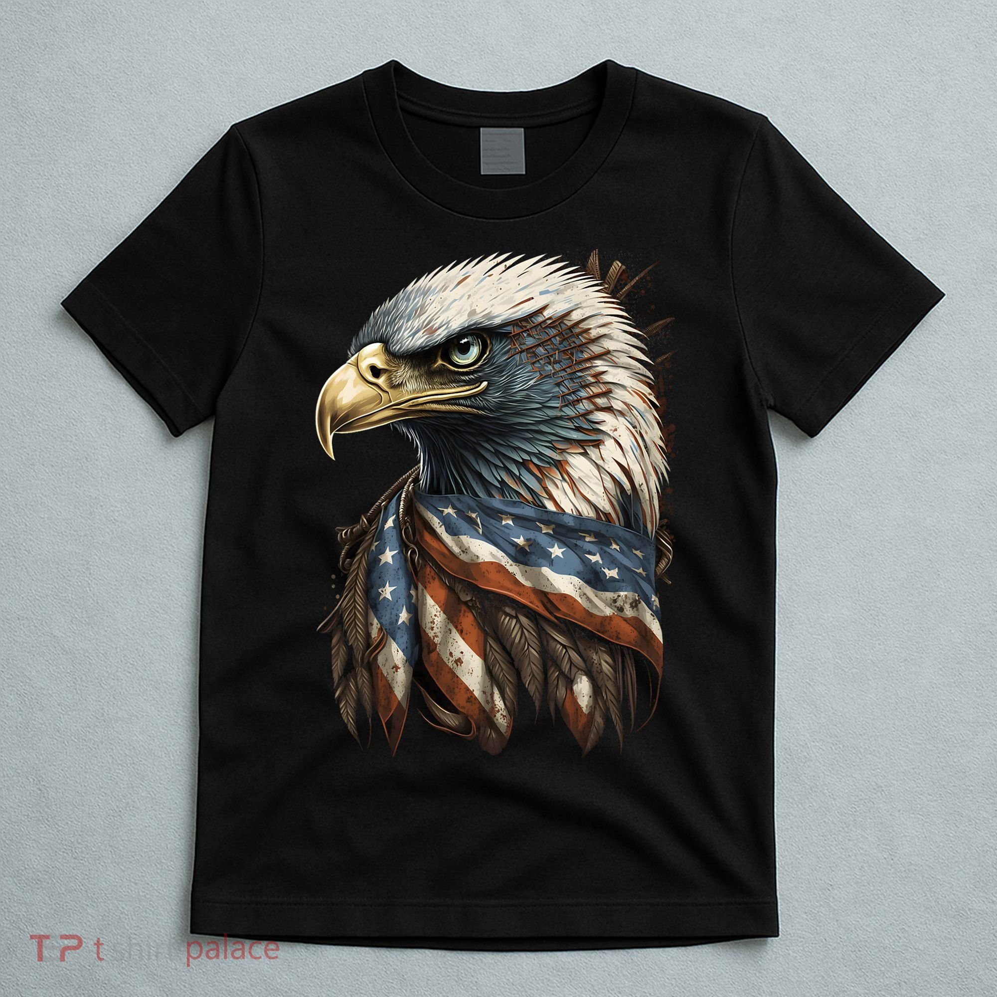 Patriotic Bald Eagle 4th Of July Men USA American Flag T-Shirt