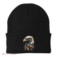 Patriotic Bald Eagle 4th Of July Men USA American Flag Beanie thumb 0