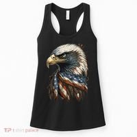 Patriotic Bald Eagle 4th Of July Men USA American Flag Women's Tank Top thumb 0