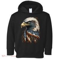 Patriotic Bald Eagle 4th Of July Men USA American Flag Toddler Hoodie thumb 0