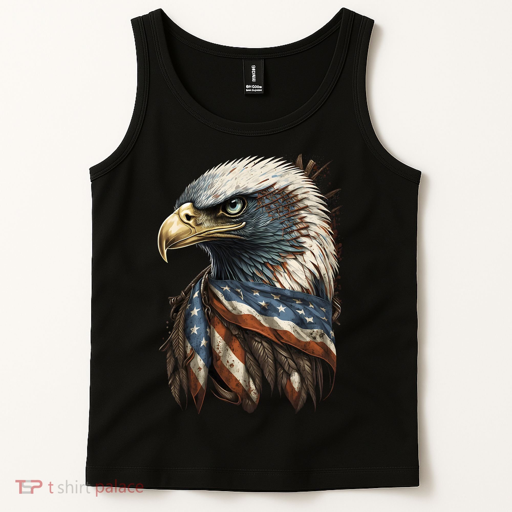 Patriotic Bald Eagle 4th Of July Men USA American Flag Tank Top