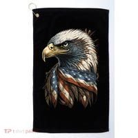 Patriotic Bald Eagle 4th Of July Men USA American Flag Golf Towel thumb 0