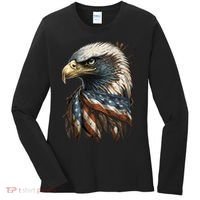 Patriotic Bald Eagle 4th Of July Men USA American Flag Women's Long Sleeve Shirt thumb 0