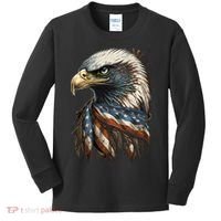 Patriotic Bald Eagle 4th Of July Men USA American Flag Kids Long Sleeve Shirt thumb 0