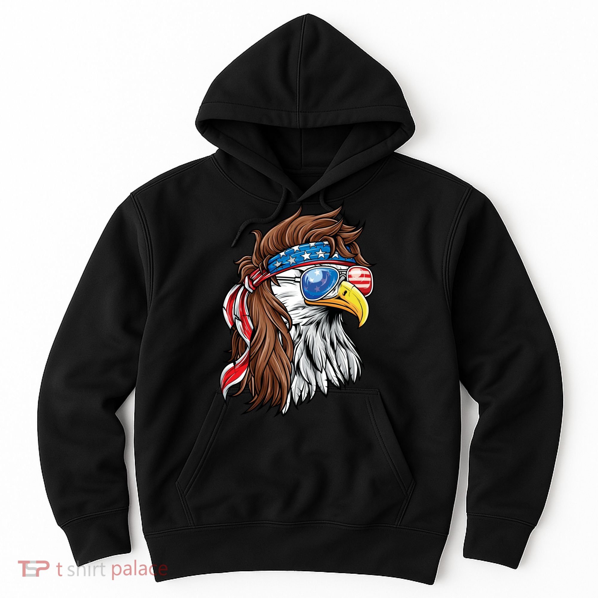 Patriotic Bald Eagle Mullet USA American Flag 4th Of July Hoodie