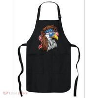 Patriotic Bald Eagle Mullet USA American Flag 4th Of July Apron thumb 0