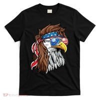 Patriotic Bald Eagle Mullet USA American Flag 4th Of July T-Shirt thumb 0