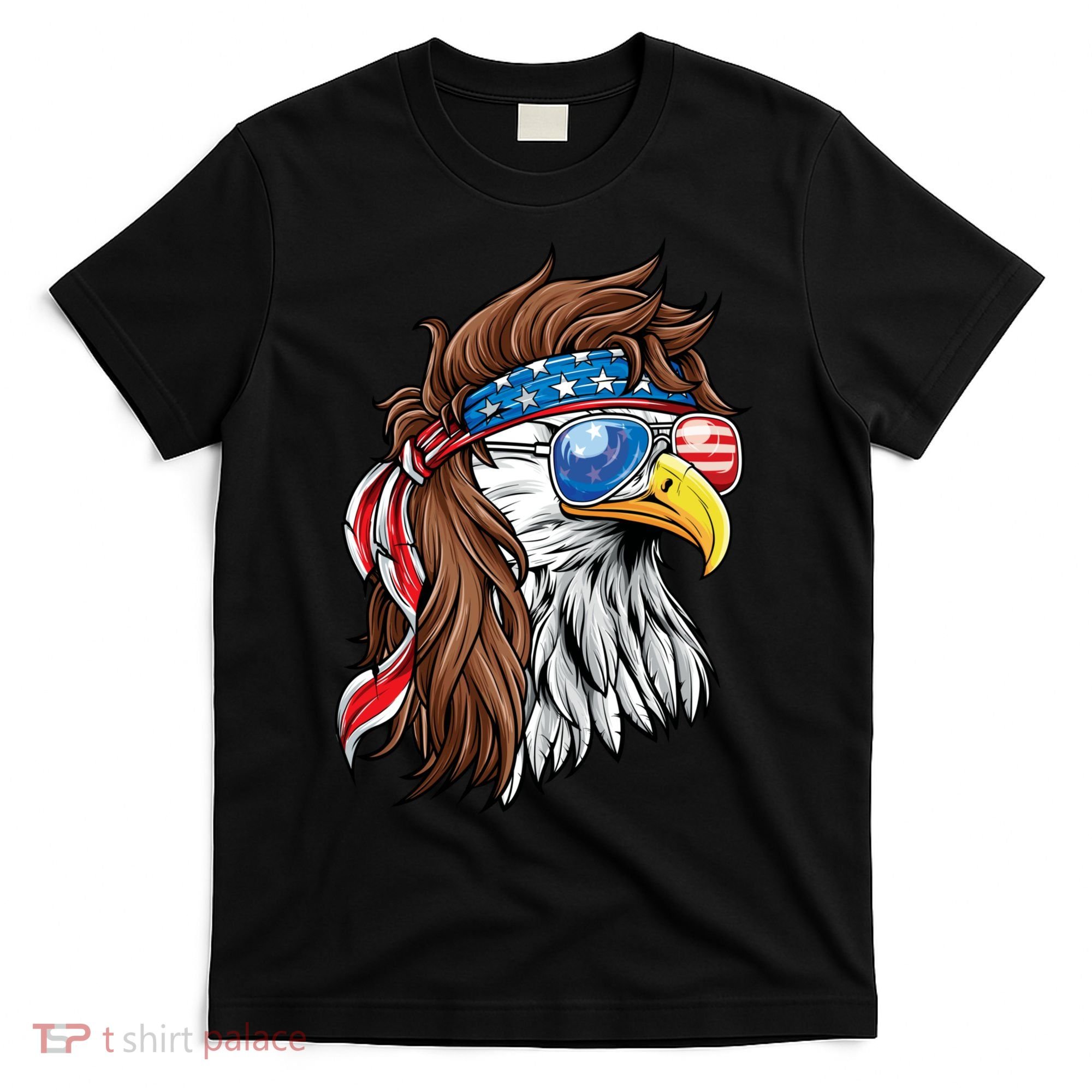 Patriotic Bald Eagle Mullet USA American Flag 4th Of July T-Shirt