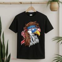 Patriotic Bald Eagle Mullet USA American Flag 4th Of July T-Shirt thumb 2