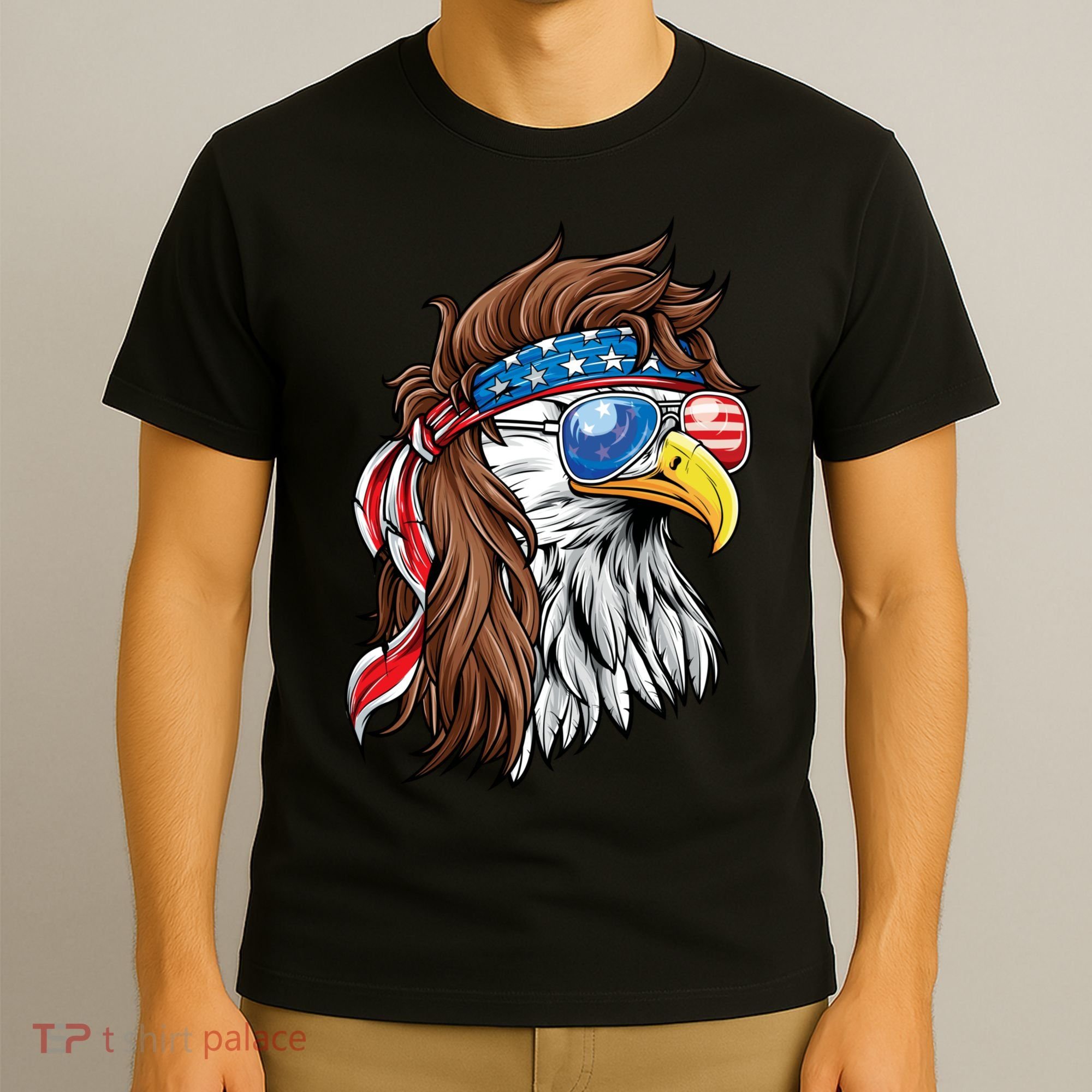 Patriotic Bald Eagle Mullet USA American Flag 4th Of July T-Shirt