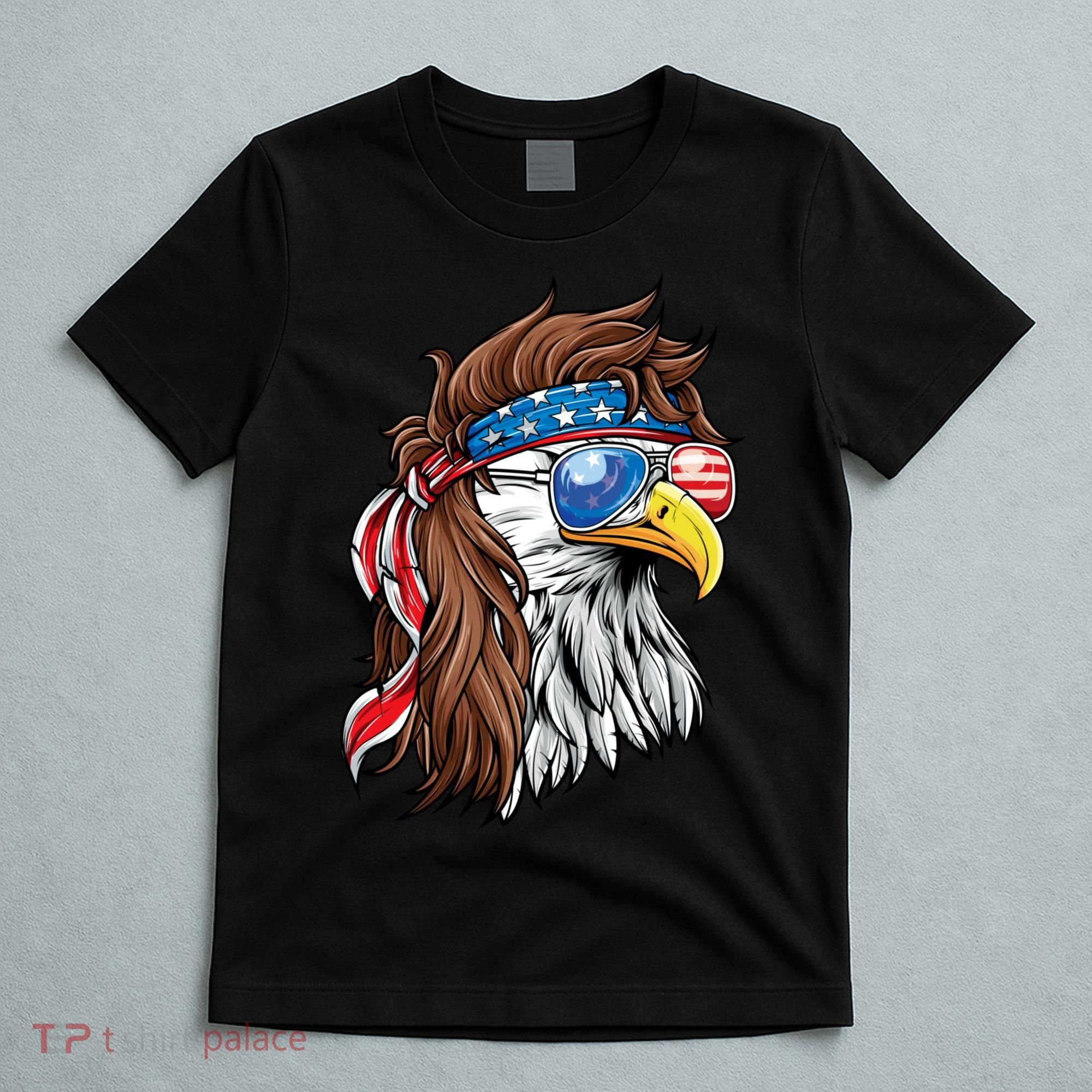 Patriotic Bald Eagle Mullet USA American Flag 4th Of July T-Shirt