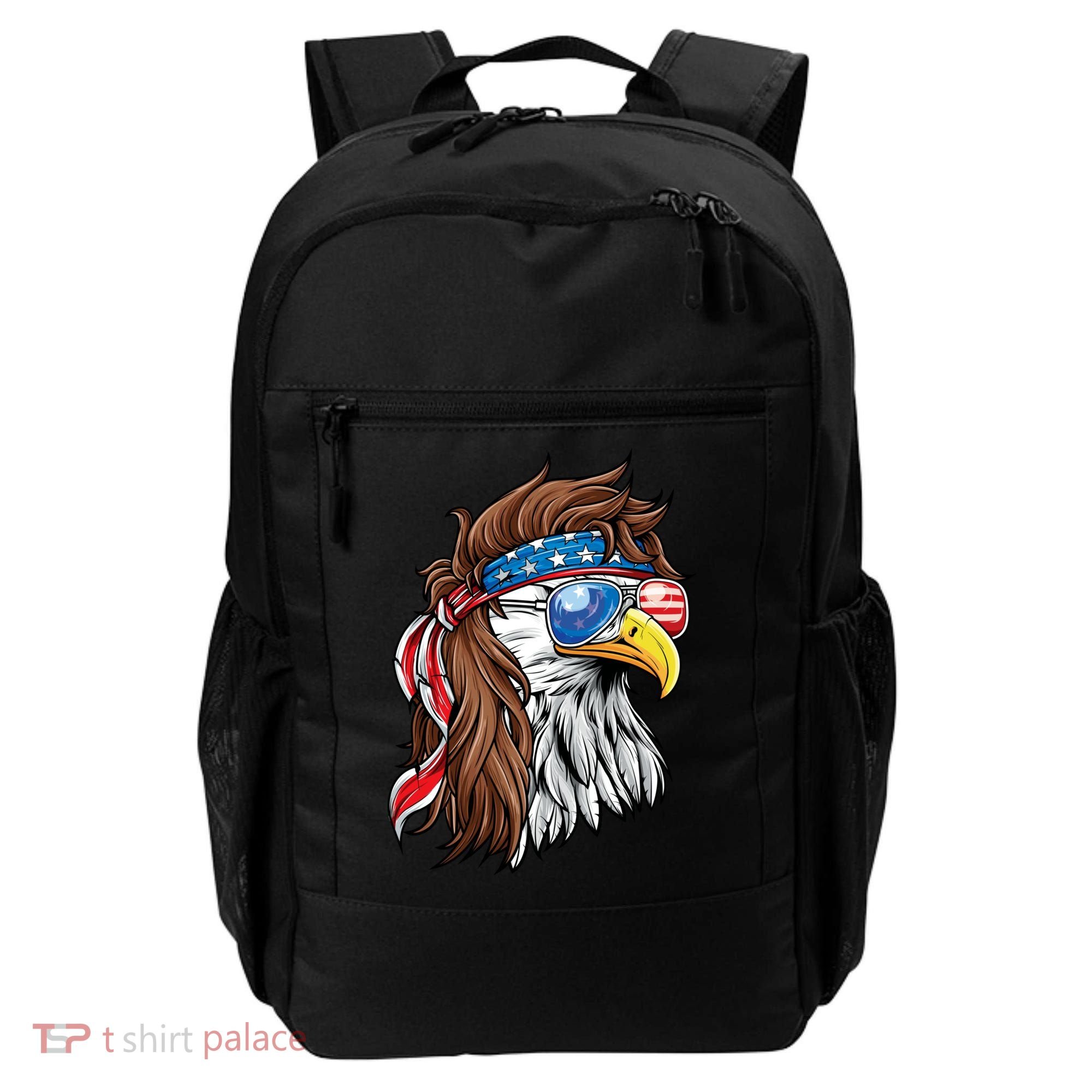 Patriotic Bald Eagle Mullet USA American Flag 4th Of July Backpack
