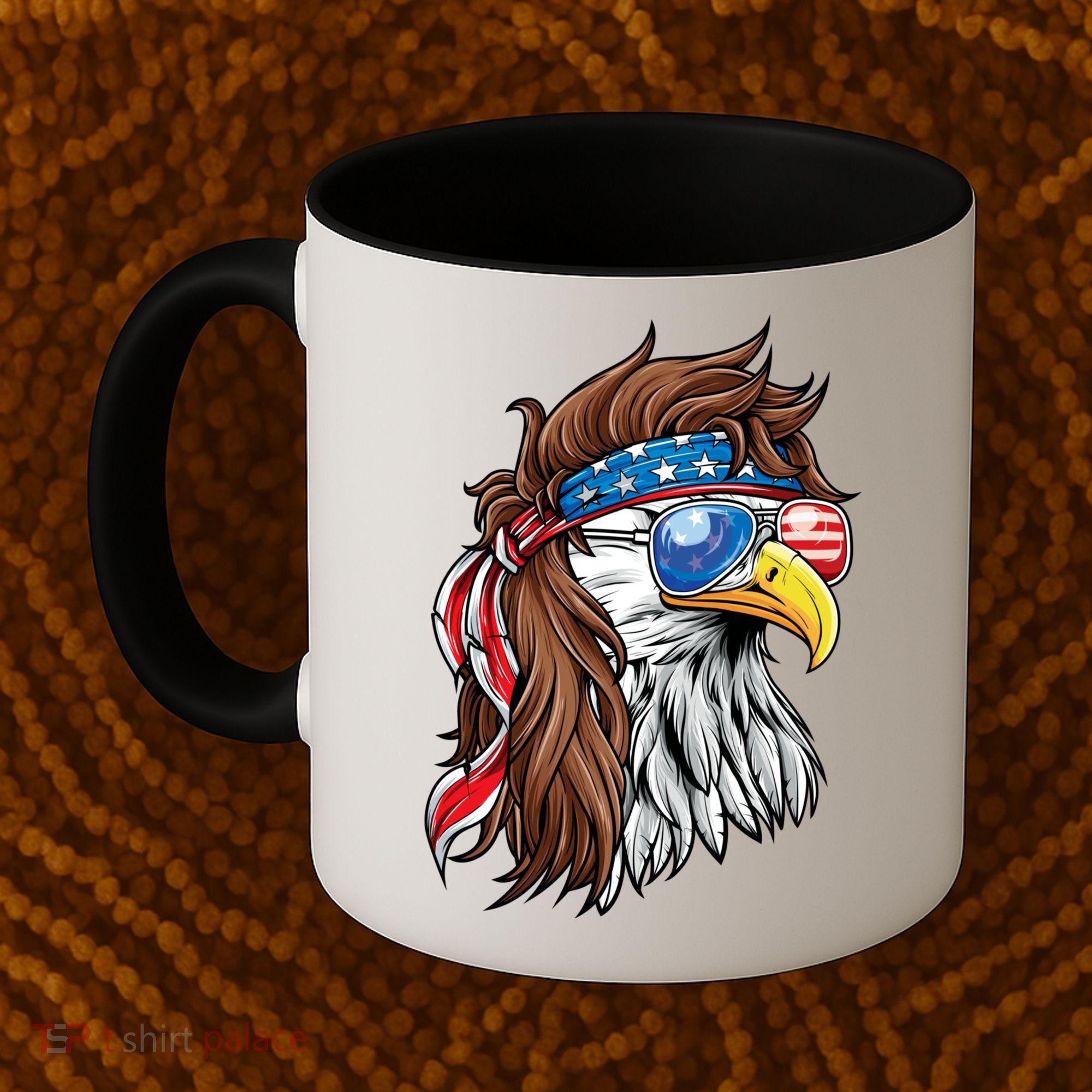 Patriotic Bald Eagle Mullet USA American Flag 4th Of July Coffee Mug