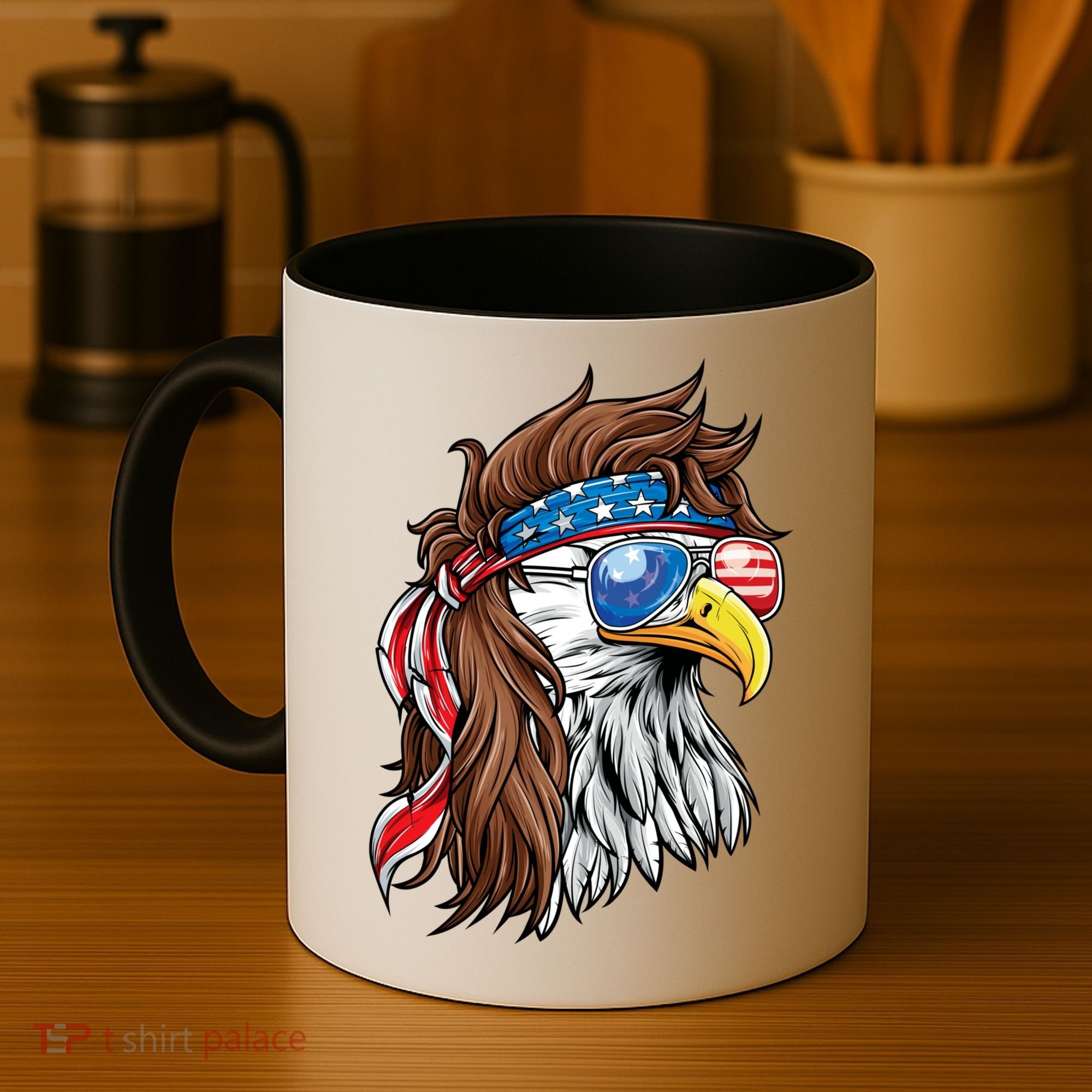 Patriotic Bald Eagle Mullet USA American Flag 4th Of July Coffee Mug